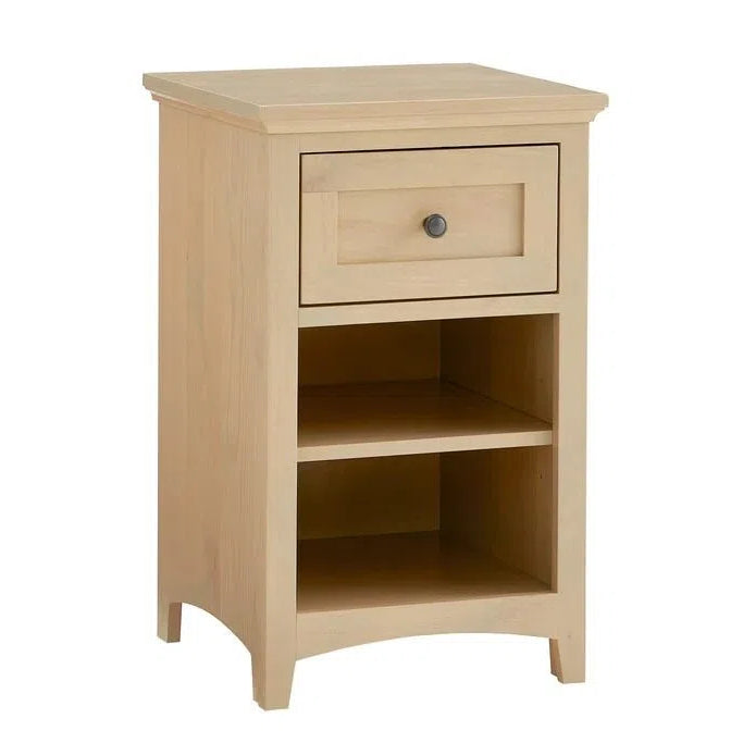 Comodino robusto e semplice con un solo cassetto