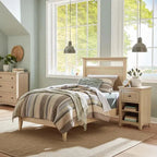 Comodino robusto e semplice con un solo cassetto