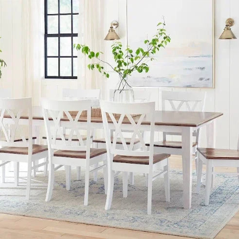 Sedie da pranzo in legno massello in stile country patchwork